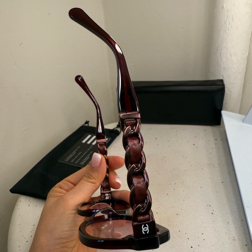 CHANEL Burgundy and Black Sunglasses - Picture 11 of 11